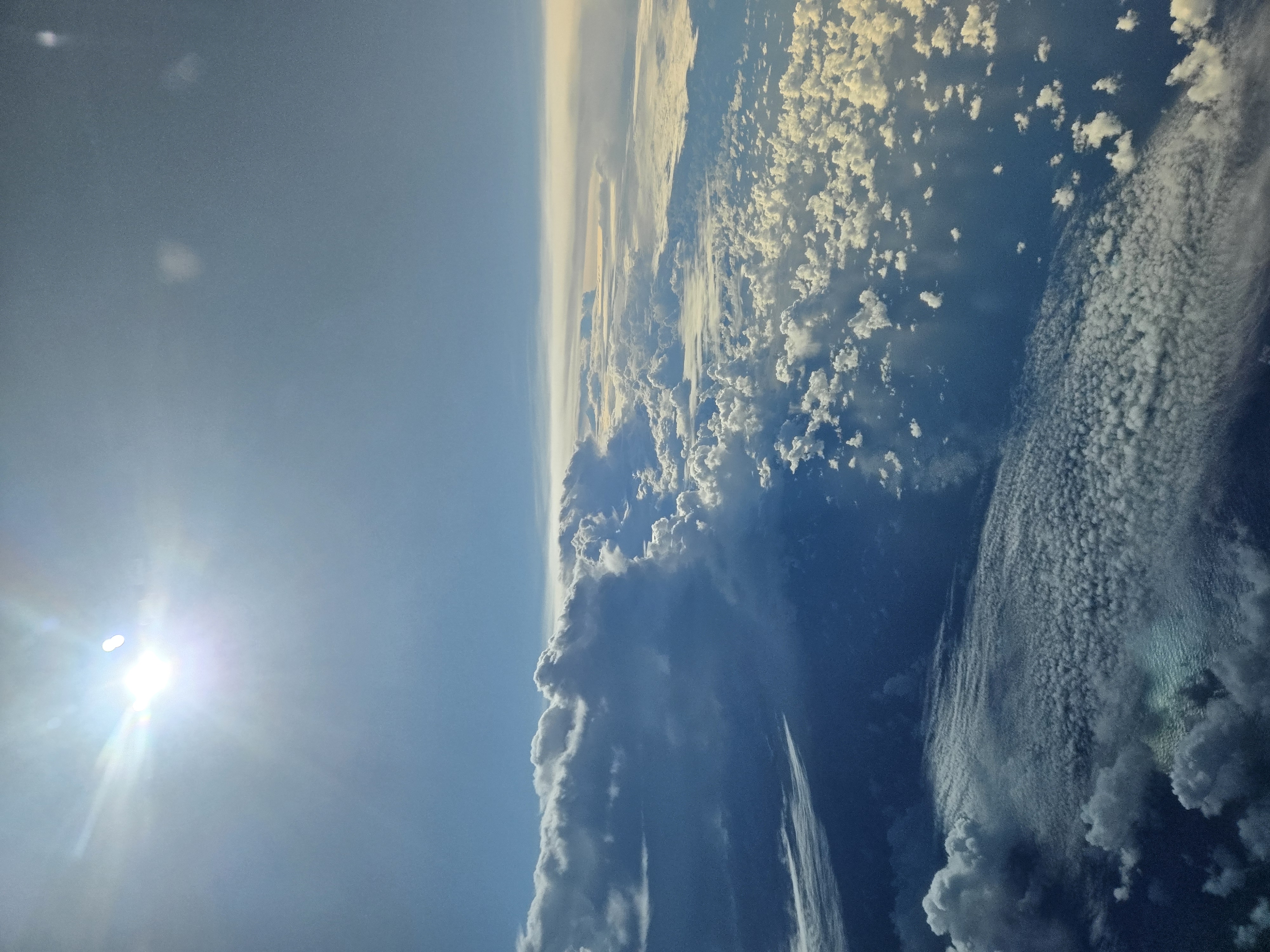 View of the skies, from roughly 35000 feet to 39000 feet in the air.