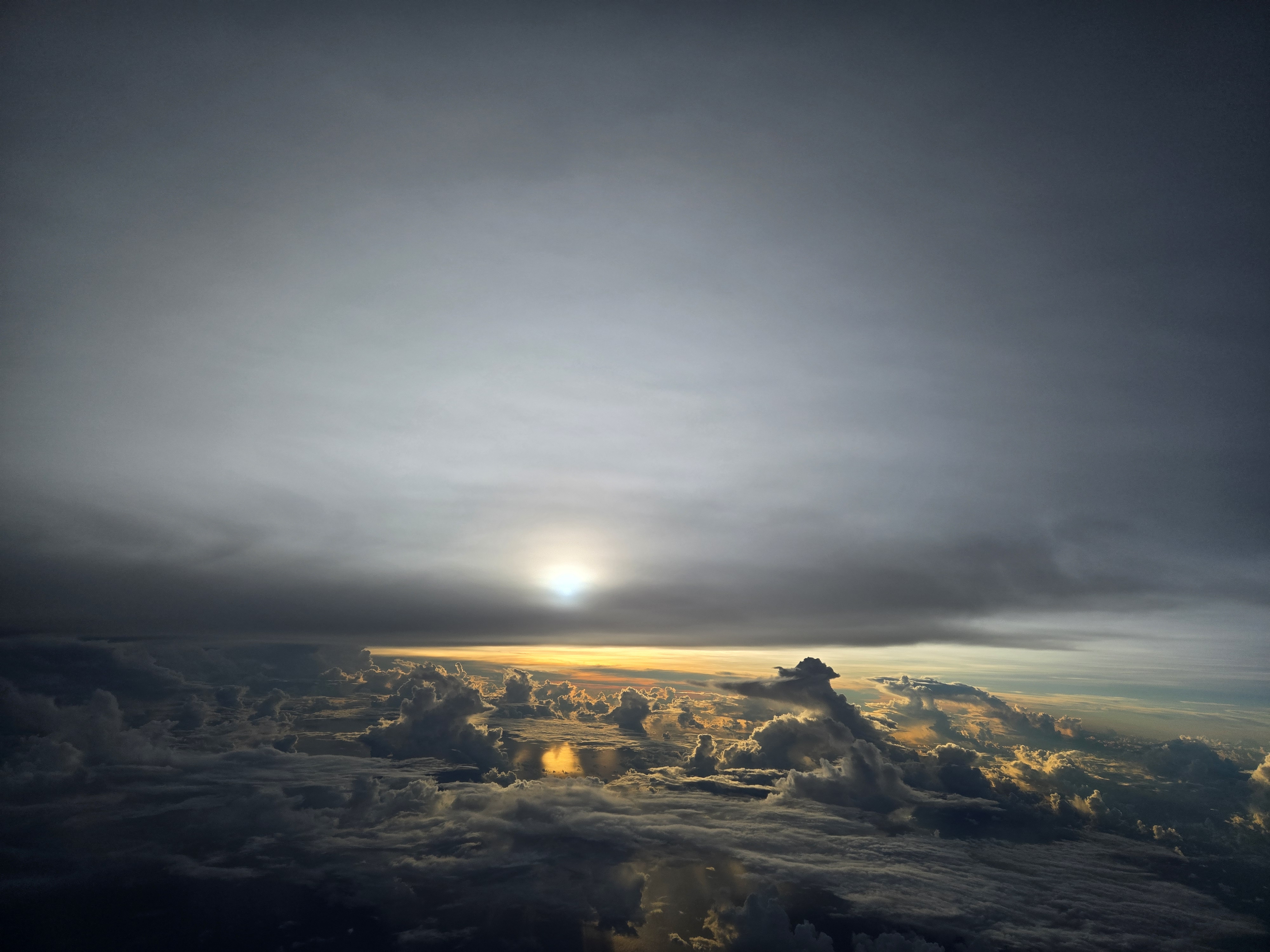 View of the skies, from roughly 35000 feet to 39000 feet in the air.