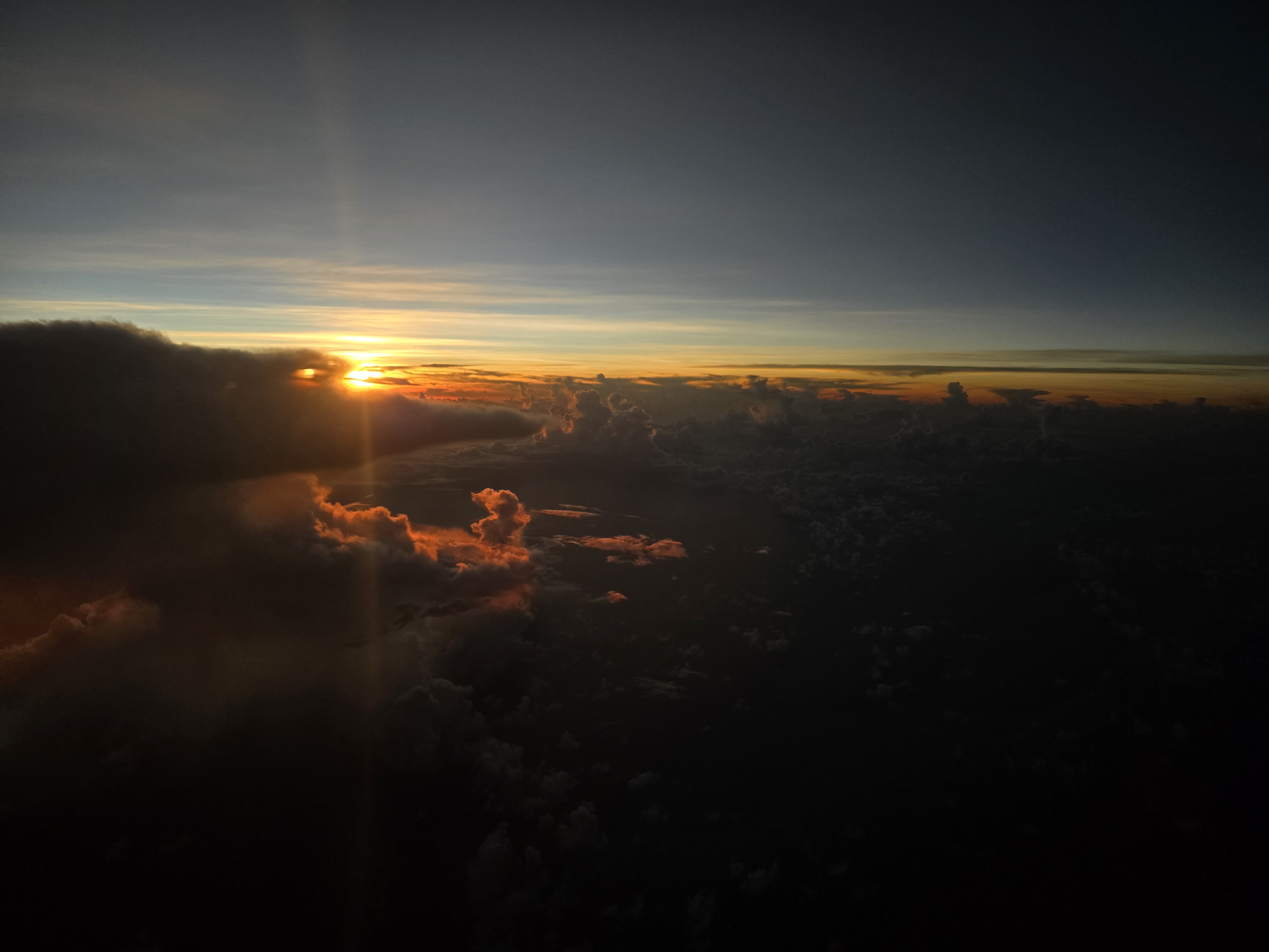 View of the skies, from roughly 35000 feet to 39000 feet in the air.