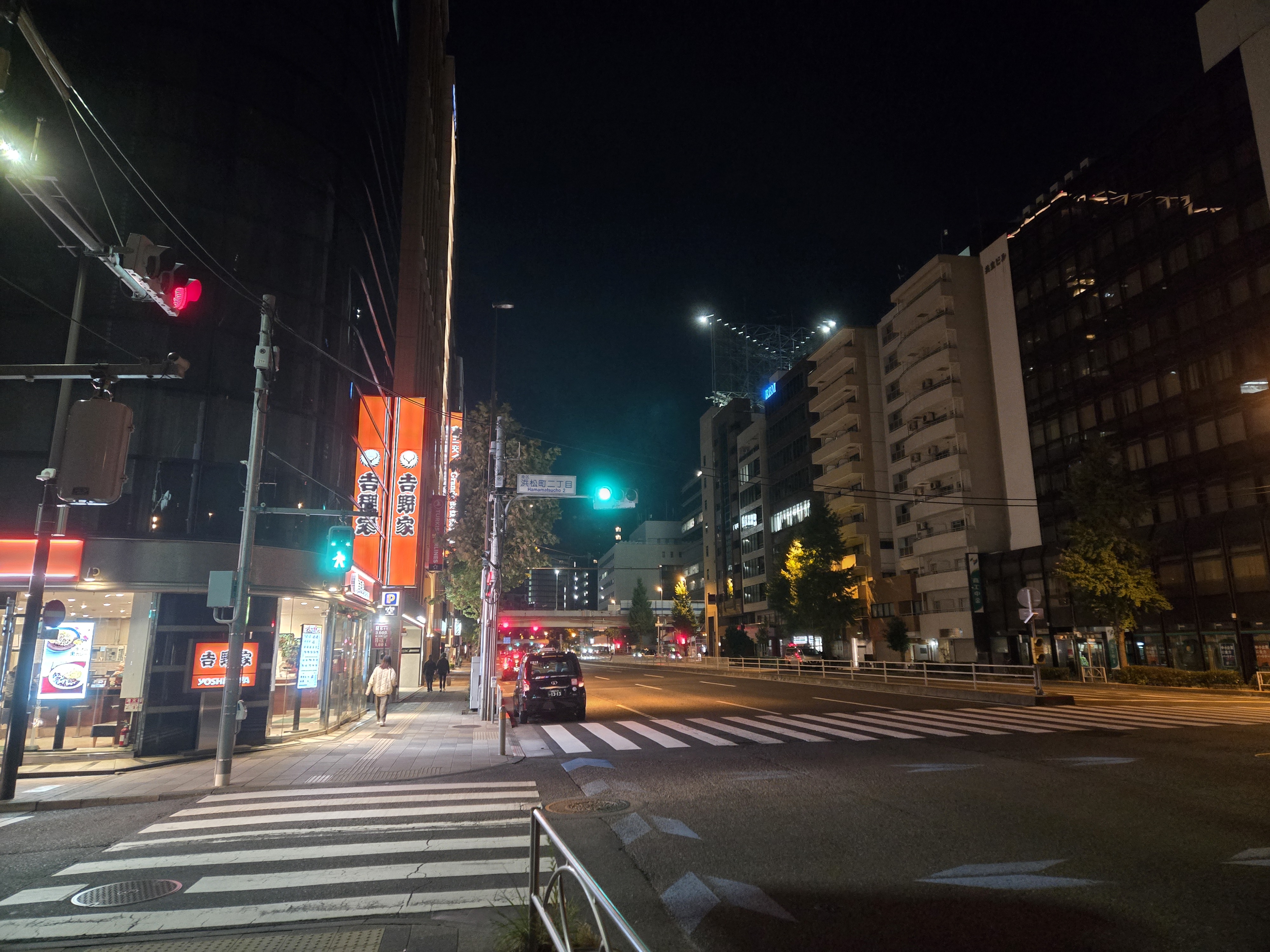 View of the street near the hotel.