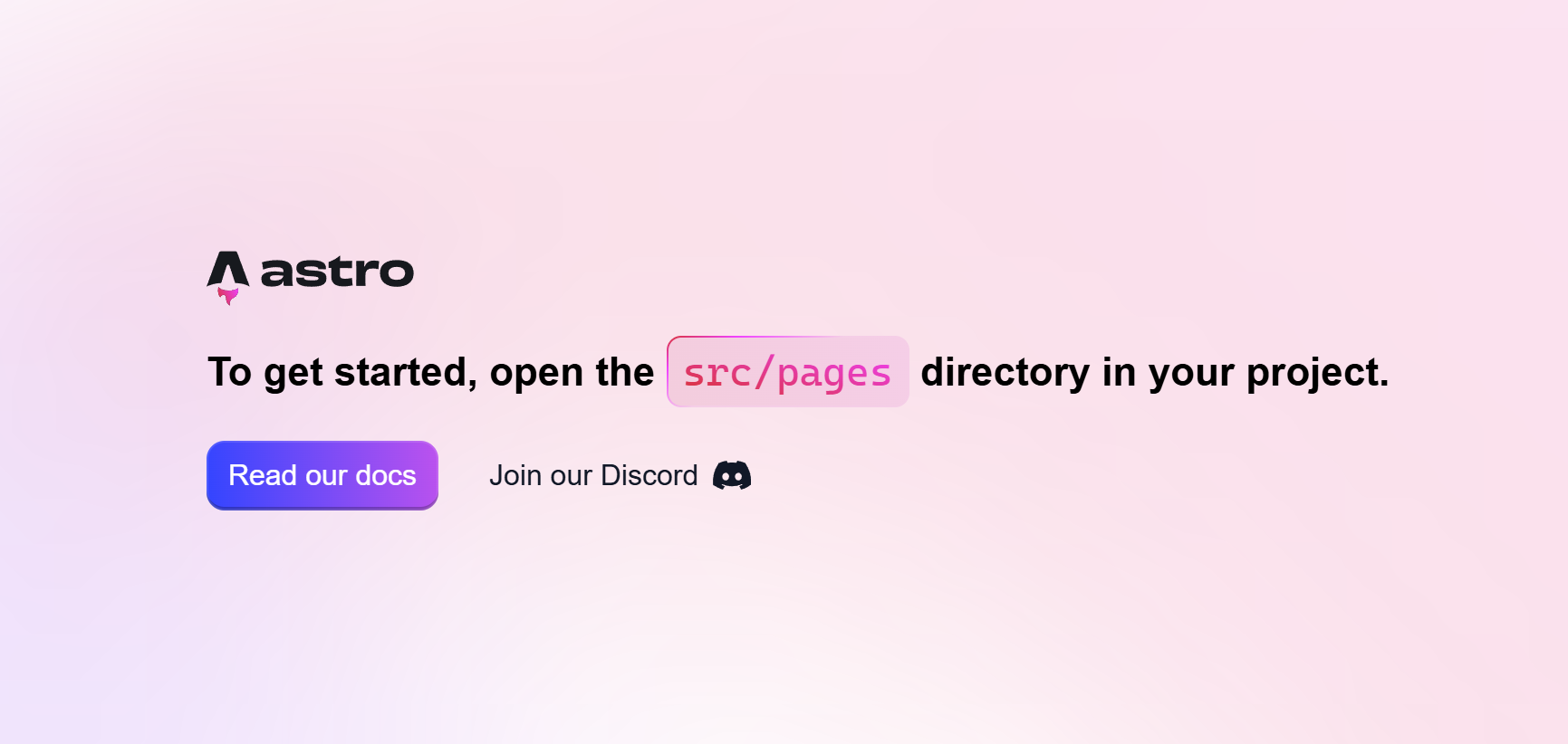 Screenshot showing an Astro project in the web browser.